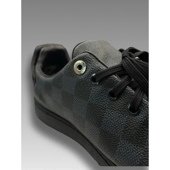 LOUIS VUITTON Damier Cobalt Frontrow Sneakers MS 1116 Size 8 Navy Blue Great - Picture 4 of 7